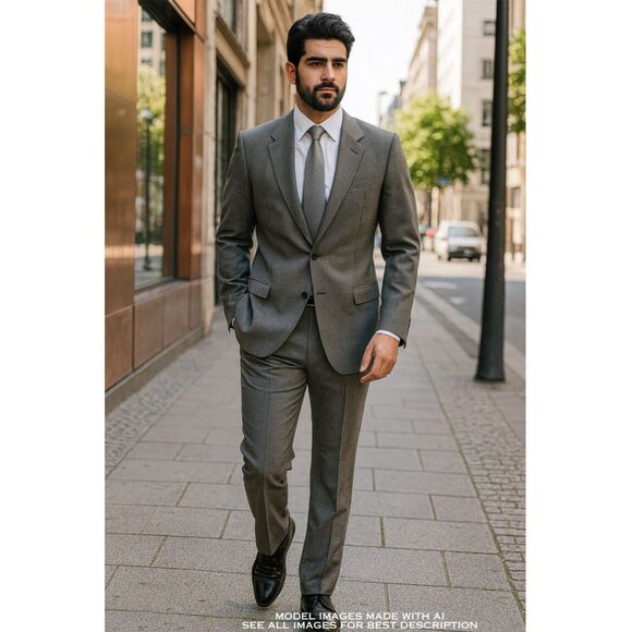 VTG Nino Cerruti Suit Pinhead Single Breasted Blazer 48 R Pleated Pants 38 x 39 - Picture 1 of 16